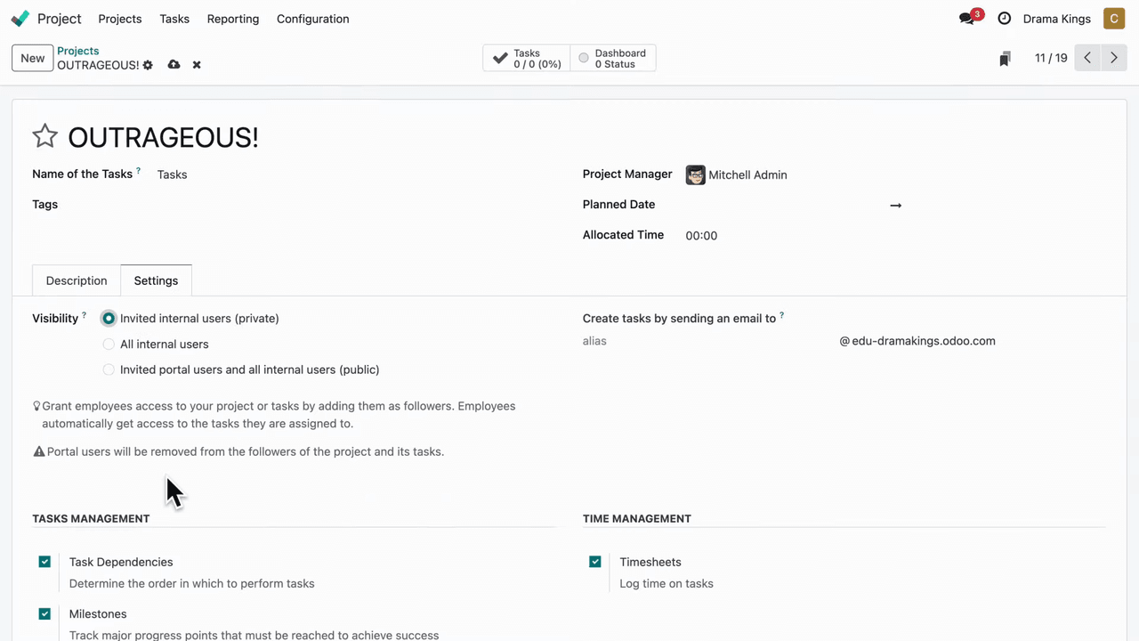 建立新專案,設定專案經理與時程