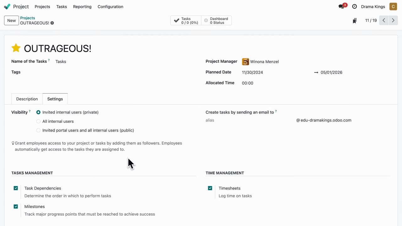 專案可見性設定與外部使用者邀請