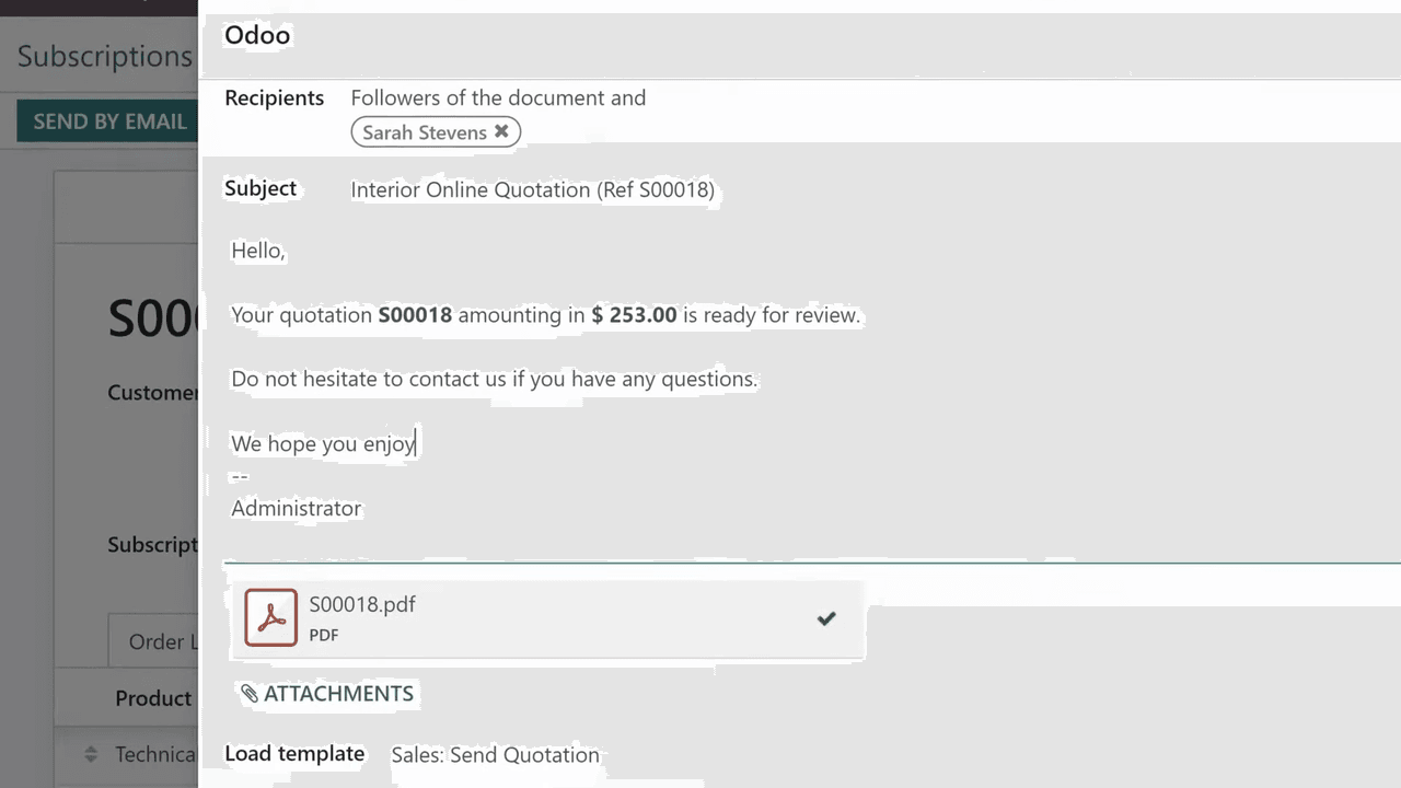 以電郵傳送對話框,包含自訂訊息