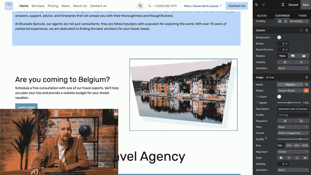 圖片樣式選項,顯示間距、樣式、圓角和形狀控制項