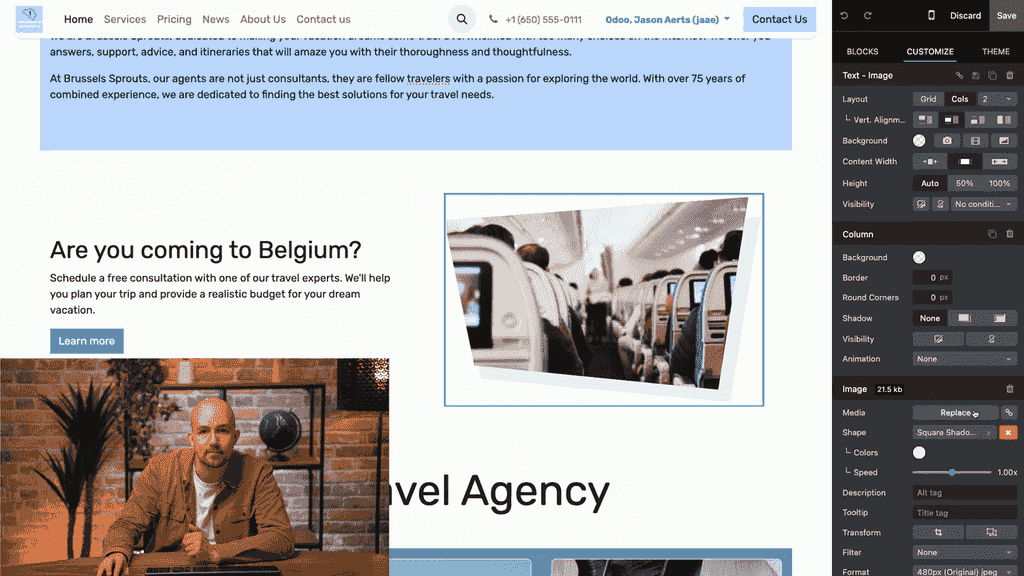 替換圖片對話框,包含上傳和 Unsplash 選項
