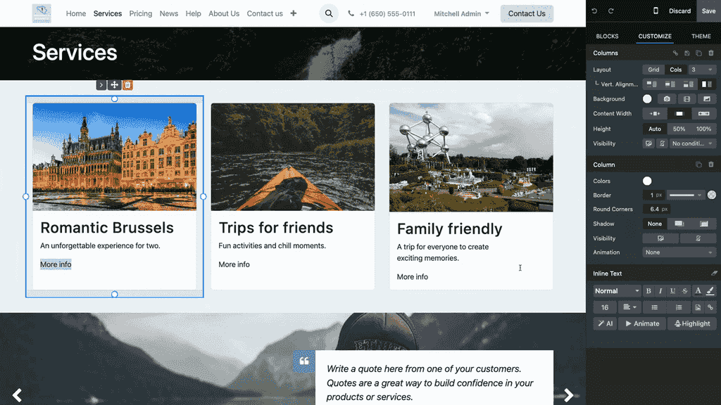 Odoo 編輯器工具列中的 Insert or Edit Link 按鈕