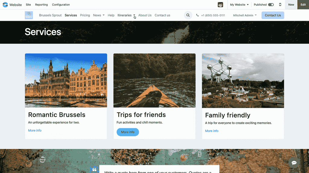 大型選單以欄位排版顯示多個項目